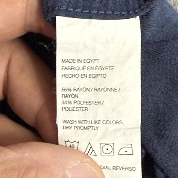 Van Heusen Mens Short Sleeve Blue Striped Button Up Dress Shirt L - Picture 4 of 12